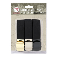 Rothco 4709 Black Military 3 pack Web Belts