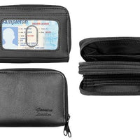 Leather Bi-Fold RFID blocker  Zipper Wallet small