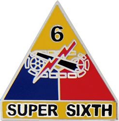 6th Armored Division Super Sixth Pin - 15041 (1 inch)