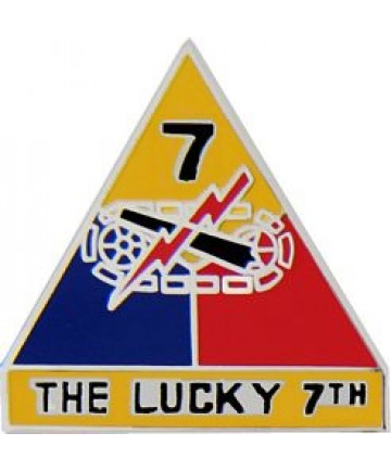 7th Armored Division The Lucky 7th Pin - 15516 (1 inch)