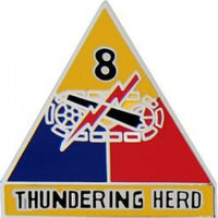 8th Armored Division Thundering Herd Pin -  (1 inch)