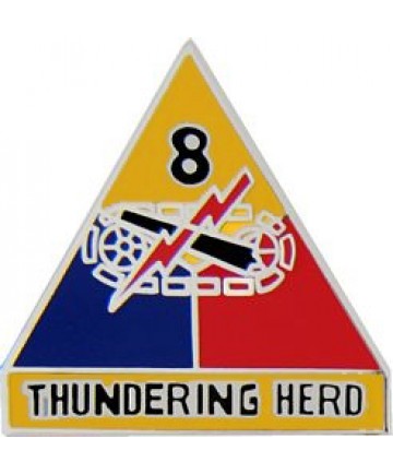 8th Armored Division Thundering Herd Pin -  (1 inch)