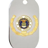 United States Air Force Emblem with Wreath Dog Tag Necklace - 15776-DTNC