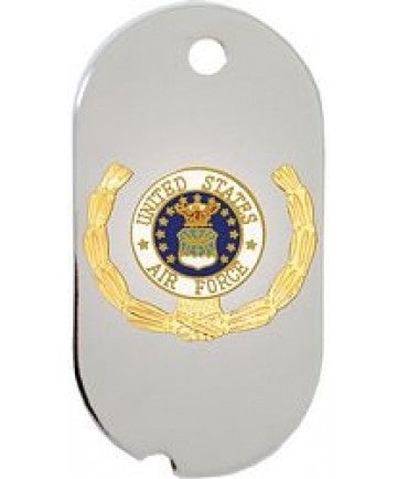 United States Air Force Emblem with Wreath Dog Tag Necklace - 15776-DTNC