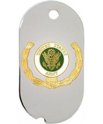 United States Army Insignia with Wreath Dog Tag Necklace - 15778-DTNC