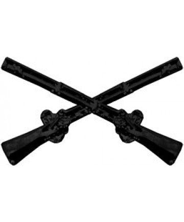 Infantry Cutout Crossed Rifles Pin - BLACK