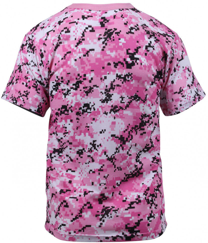 Pink Camoflauge Digital Short Sleeve Tee Shirt