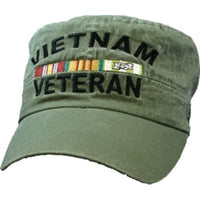 Vietnam Veteran OD Green Flattop Cap