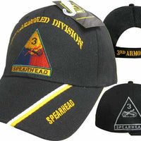 3rd Armored Division Cap 100% acrylic baseball cap. Official US Army Licensed Cap.