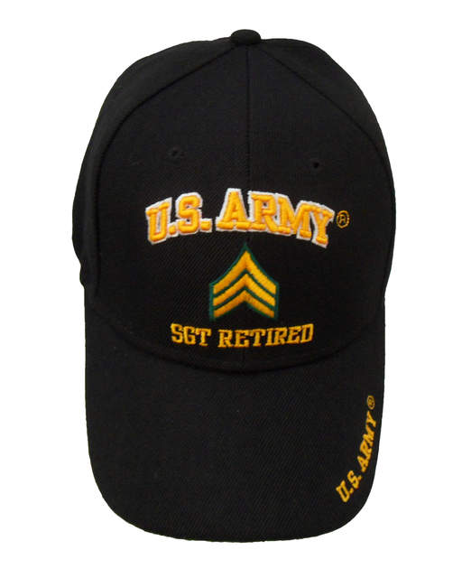 1380-CP-BLK. US Army SGT Retired Cap