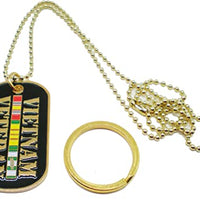 Vietnam Veteran Ribbon -Metal Dog Tag/Key Chain