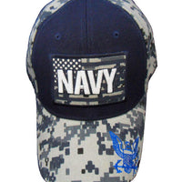 1406-CP-NBL_NDC. Navy atop Flag w/ Logo Cap