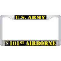 US Army 101st Airborne Chrome License Plate Frame