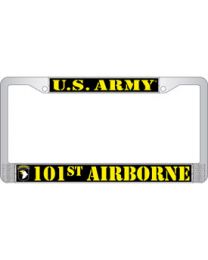 US Army 101st Airborne Chrome License Plate Frame