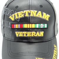 Vietnam Veteran  P.U Leather Cap