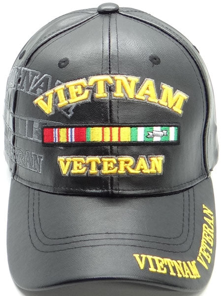 Vietnam Veteran  P.U Leather Cap