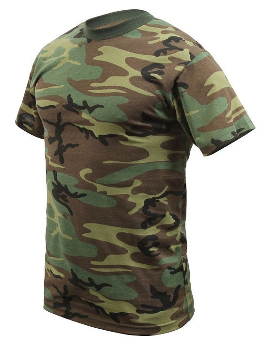 Woodland Camo Short Sleeve Tee Shirt