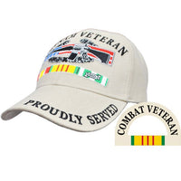 Vietnam Veteran Combat Veteran Khaki Cap