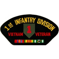 Vietnam 1st Infantry Division Veteran with Ribbon Black Patch - FLB1448 (4 inch)