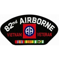 82nd Airborne Vietnam Veteran with Ribbons Black Patch - FLB1453 (4 inch)