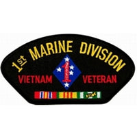 1st Marine Division Vietnam Veteran with Ribbons Black Patch - FLB1466 (4 inch)