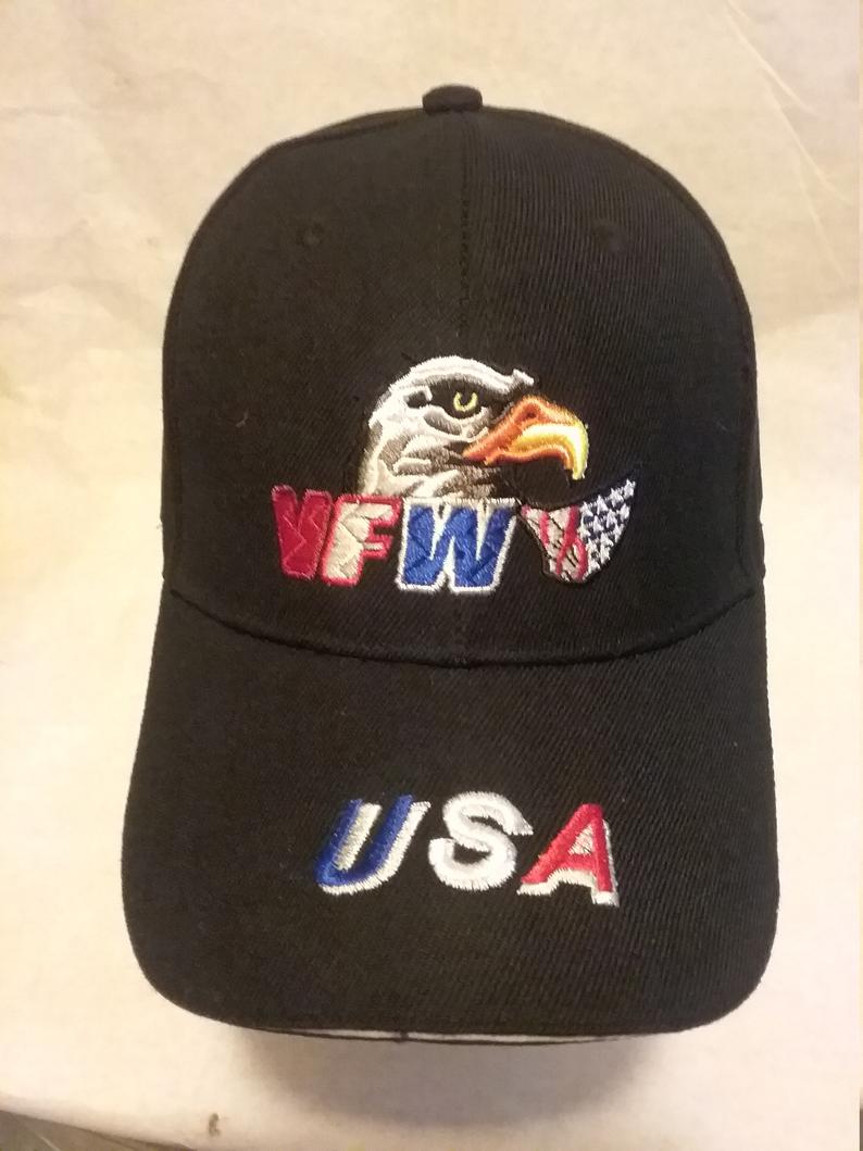 VFW w/eagle black Baseball Cap w/USA