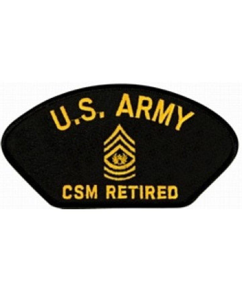 United States Army Command Sergeant Major(CSM)Retired Black Patch 5x3