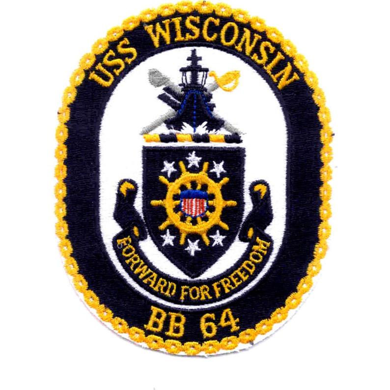 USS Wisconsin BB-64 Battleship Patch 4.5X4