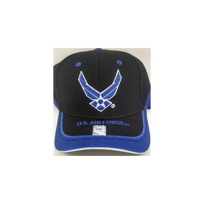 United States Air Force Hat Royal Blue Wings and Stripe Bill Cap