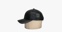 
              Black Pu Leather Adjustable Baseball Cap
            