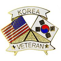Korea Veteran Hat Pin with Flags