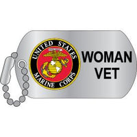 USMC Womens Veteran Dog Tag Hat Pin