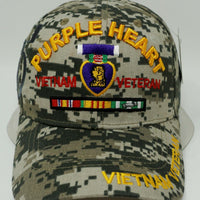 Vietnam Veteran Purple Heart Ball Cap Hat Adjustable Digital Camo