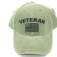 Veteran OD Green American Flag Cap