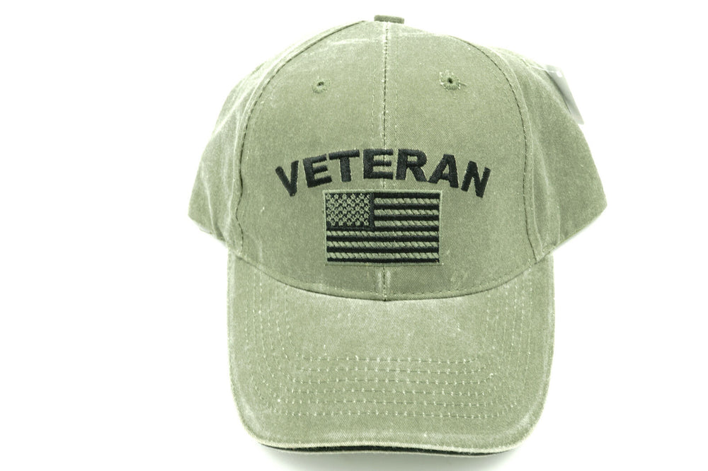 Veteran OD Green American Flag Cap