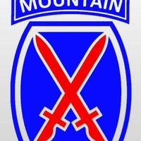 10th Mountain Division Vinyl Window Sticker Decal - Outside Application