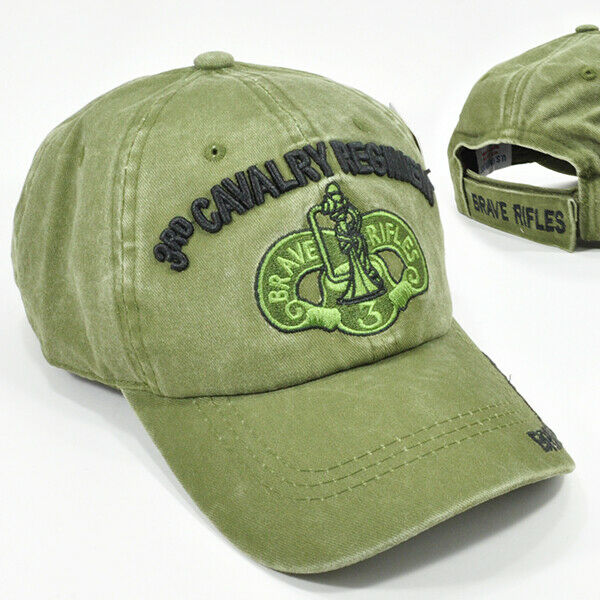 Army 3rd Cavalry Regiment Olive Green Military Cap-Brave Rifles