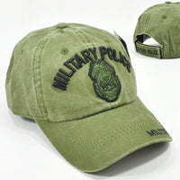 Military Police Distressed Olive Green Cap